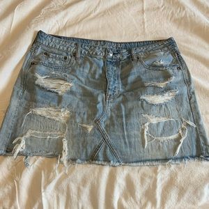AE Distressed Denim Skirt